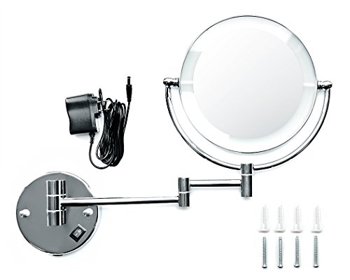 DSstyles 20cm an der Wand Befestigte Doppelte Seiten 3x Vergrößerungs Verfassungs Spiegel mit LED Hellem, Schwenkbarem und Faltbarem Badezimmer Dusche Spiegel - 2