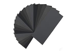 HAOYUAN 36PCS Sandpaper - 120 to 3000 Grits Sandpaper, Wet and Dry Assorted Sanding Sheets, Coarse to Fine Abrasive Paper for Cars Walls Metals Wood Furniture Polishing (23×9.3cm)