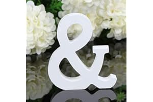 YUNA Legno Lettere A-Z Retro Fai da Te Decorazione per la casa caffetteria Abbigliamento Negozio Feste di Matrimonio Bianco, Altezza 11 cm, Legno, White, Large (&)