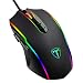 Produktbild Holife Gaming Maus, 7200 DPI PC Maus mit RGB Beleuchtung/ 8 Programmierbaren Tasten/Feuer Tasten Optischer Sensor Wired Gaming Maus für pro Gamer (Schwarz)