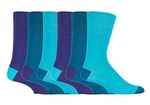 6 paia mens gentle grip no calze elastiche 6-11 uk, 39-45 eur Colori assortiti - cotone, MGG90, 3% nylon 2% elastene 76% cotone 19% poliestere, Uomo, 6-11 uk, 39-45 eur