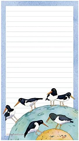 Oystercatchers Memo Pad Lined Magnetic Notepad by Emma Ball