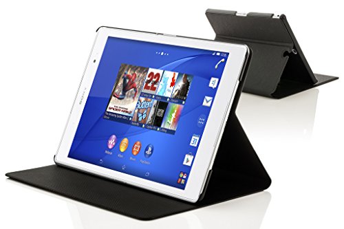 Forefront Cases® Neue Leder Hülle / Tasche / Case / Cover für Sony SGP611 Xperia Z3 Tablet Compact 20,3 cm (8 Zoll) – Rundum-Geräteschutz und intelligente Auto-Sleep-Wake-Funktion mit 3-JAHRES-GARANTIE VON FOREFRONT CASES – inkl. Eingabestift und Displayschutz - 2