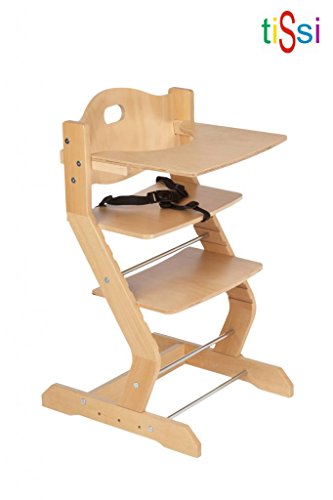 tiSsi® Hochstuhl inkl. Brustbügel, Gurt und Tischplatte Buche natur