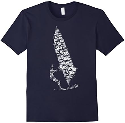 Men's Windsurfing Shirt: Windsurfer Vocabulary Words Gift T-Shirt Large Navy