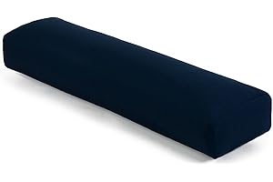 Yoga Studio EU Pranayama - Cojín de trigo sarraceno, 18 cm x 63 cm x 10 cm, cojín de meditación y yoga con funda de algodón orgánico, ligero
