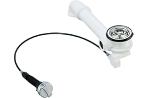 KEENBERK Universal Siebkorb-Excenterventil 70 mm Ablaufgarnitur Abfluss Ersatzteil Spüle inkl. Drehexcenter/Raumschaffer/Hohlschraube/Dichtung/Körbchen ca. 54 mm/Fernbedienung