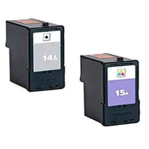 Amsahr 18C2080 Lexmark 18C2100 Remanufactured Replacement Ink Cartridges - Includes Set of 2: 1 Black and 1 Color Ink