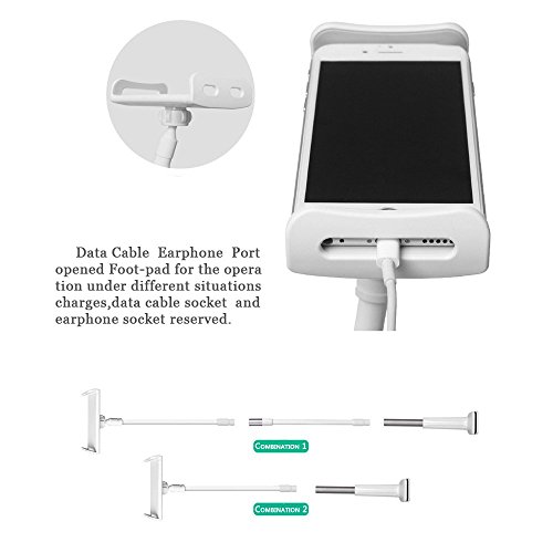 AcTopp Tablet Halterung iPad Halterung 110cm Schwanenhals 360 Grad Drehbar Handy Halterung Multi Winkel Tablet Halter Flexibel Winkel iPad Halter Desktop Ständer Handy Halter - 2