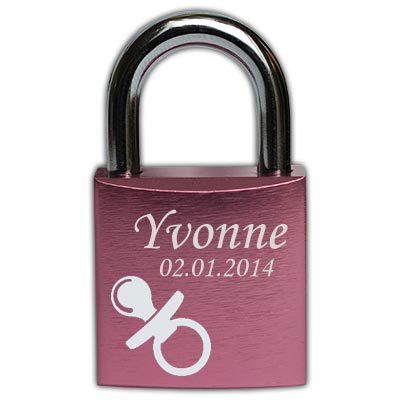 Preisvergleich Produktbild ABUS Baby Liebesschloss mit Gravur Schnuller