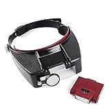 Hands Free Headband Lupe Mit Led-Licht - Kopfmontierte Lupen Mit Leselicht, Schmucklupe, Armbanduhr, Elektronische Reparatur 1.5X, 1.5X, 5X