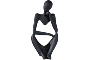 Lin's Wood Esculturas Abstractas Estilo Pensador,Figuras de Personajes de Resina Pensador Personas Ornamento Abstracto Escultura Decoración,para Estantería De Escritorio, Oficina, Decoración.