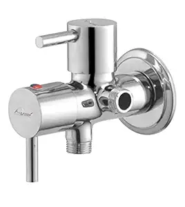 Aquieen 2 Way Cuff Fluid Angle Cock with Wall Flange (Chrome Polished)