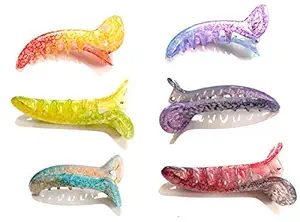 BHARATGAURAV -Plastic Mirchi Hair Clutcher/Claw Clip Pack of 6 for Womens (Medium, Multicolour)