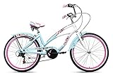 KS Cycling Jugendfahrrad Beachcruiser 24'' Cherry Blossom blau-rosa RH 41 cm