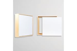 Colour Splash Stretched Canvas & Pinewood Frame-30x30cm (2pk)|3.8cm Deep Edge|4.8cm Frame|Linen & Cotton Blend|Medium Grain|450gsm Triple-Primed Gesso|Canvas for Oil & Acrylic Painting|Artist-Grade