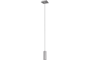 ‎LIGHTLING lightling modern Pendellampe Julie, 1-flammige Pendelleuchte nickel matt Metall, Esszimmer Küche Wohnzimmer, 1 x GU10 max. 35W, ø 6 cm, höhenverstellbar max. 150 cm