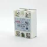 Dimensiones: 6,2 x 4,5 x 2,5. HEZHENGFENG Salida FOTEK 24V-380V 90A-90 SSR DA Relés de estado sólido para accesorio Controlador de temperatura PID