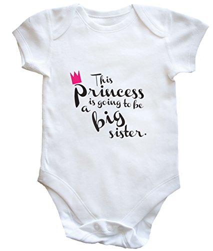 HippoWarehouse This princess is going to be a big sister baby vest boys girls