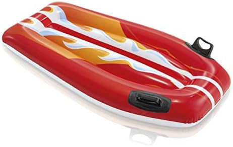 Intex International Inflatable Flame Joy Rider Boogie Surf Body Board Pool Beach Toy (Red)