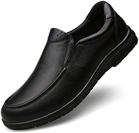 ZQ@QXWinter leather Add cotton shoes men's shoes retro-pedal oversized code casual shoes, Black-single shoes,40