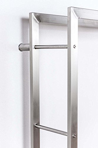 CLP exklusiver Kaminholzständer KERI für die Wand, rostfreier & robuster Edelstahl, bis zu 8 Größen wählbar 25 x 100 x 150 cm - 4