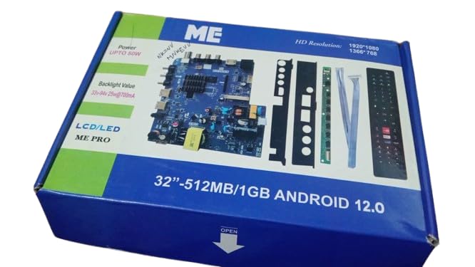 ME PRO Android 12.0 Smart TV Motherboard Kit, 32-inch LCD/LED Compatible, 512MB/1GB Memory