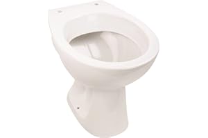 'aquaSu® Stand WC 589, Bodenstehende Toilette, Standard-Form, Mit gängigen WC-Sitzen kompatibel, Geruchsarmer Tiefspüler, Abgang waagerecht, Sanitärkeramik weiß, Klo, 56758 9