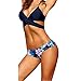Produktbild Verband Bikini Set Damen, DoraMe Frauen Push-Up Gepolsterter BH Badehosen Split Badeanzug Beachwear Straps Riemen Bademode (Blau, Asien Größe S)