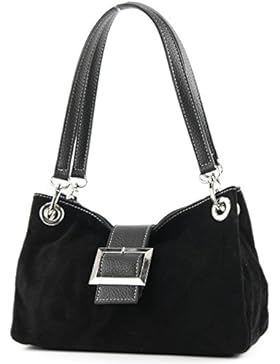 modamoda de - ital. Damentasche Handtasche Tragetasche Henkeltasche Wildleder Klein TL02