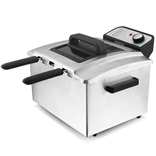 Xl 5liter Edelstahl Fritteuse Mit 3 Frittierkrben Regelbarer Thermostat Bis 190c 3000watt Xl 5liter Edelstahl Fritteuse Mit 3 Frittierkrben Regelbarer Thermostat Bis 190c 3000watt