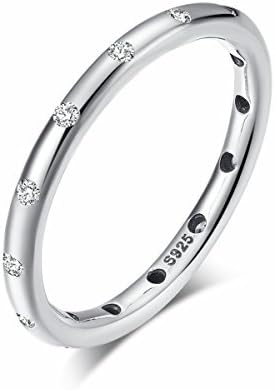 Twenty Plus Simple Elegant Silver Droplets Stackable Finger Classic Ring for Women Wedding (Q)