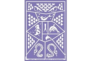 GRIM'TOUT Maquillage Express pochoir de maquillage de fête, 21x15 cm - Sirène