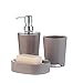 Produktbild axentia 122619 Badezimmerset Serie Marseille, 3-teilig, taupe