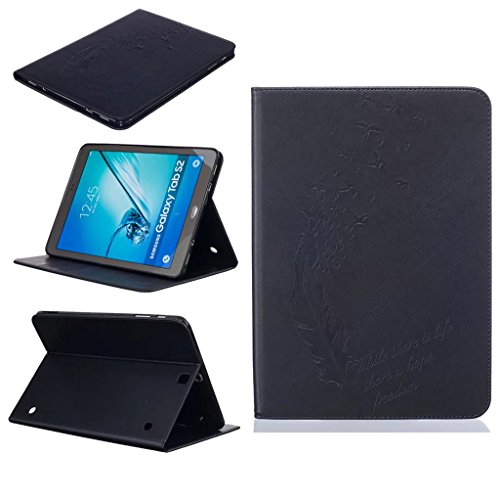 Schutzhülle Samsung Galaxy Tab S2 T815 9.7' Hülle, PU Leder Cover Standfunktion Etui für Samsung Galaxy Tab S2 T815 9.7' (Schwarz)