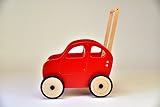 SchwabenKids Auto rot oder blau Bremse Lauflernwagen Puppenwagen Lauflernhilfe Holz Gehfrei Clip Räder Holzpuppenwagen - 3
