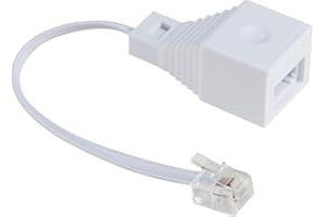 brileze RJ11 to BT Socket Adapter Standard RJ11 Plug to BT Telephone Socket Landline Port Converter Phone to Ethernet Connector for 6P4C Telephone, FAX Machine, Phones, Modems, Routers & Printers
