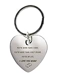 hutmutter chrom Schlüsselanhänger Herz mit Gravur You´re more than a hero. You´re more..... I Love you Mum!