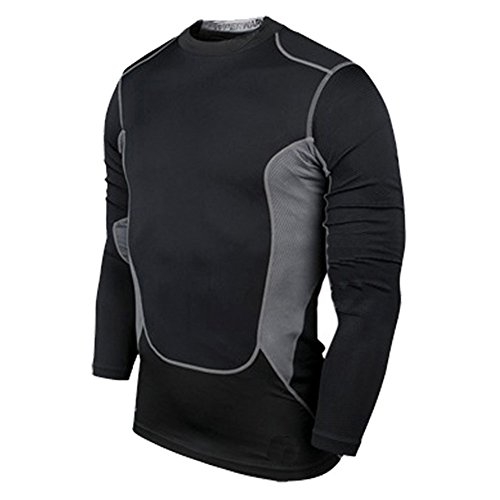 ROPALIA Men Sport Compression Wear Top Base Layer Long Sleeve Athletic T-Shirt
