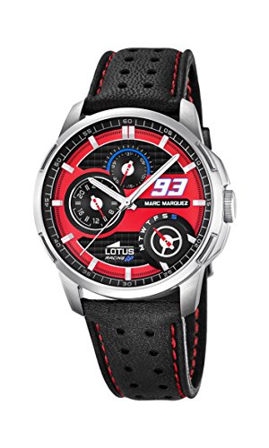 Lotus Marc Marquez Kollektion 2015Herren Armbanduhr mit Rot Zifferblatt Analog-Anzeige und schwarz Lederband Scheiben-Abdeckung/2 Lotus Marc Marquez Kollektion 2015Herren Armbanduhr mit Rot Zifferblatt Analog-Anzeige und schwarz Lederband Scheiben-Abdeckung/2