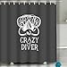 Produktbild suzhoudoushioumiyafushi Heavy Duty PEVA Shower Curtain Thickness, Mildew Resistant w/No Chemical Smell 60x72 INCH Print Crazy Diver Diving mask Text go deep no Fear