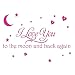 TOOGOO(R) LOVE Quotes Wall Decor Wall Art I LOVE YOU To The Moon And Back Wall Sayings Quotes Easy Apply Wall Sticker Wall Art for Children Bedroom Baby Nursery Home Decor-pink