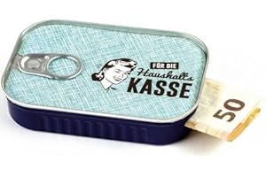 Pudełko na sardynek na prezenty pieniężne "kasa domowa" | wraz z naklejkami na indywidualne przesłanie | idealne na wesele, bierzmowanie, parapetówkę lub jako bon pieniężny | Made by Scherzboutique