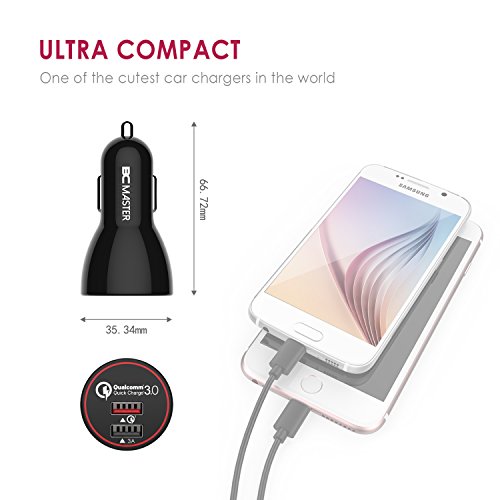 Schnellladeger  t   BC Master KFZ Ladeger  t 34 5W 2-Port Quick Charge QC 3 0 USB Auto Ladeger  t Adapter f  r Samsung Galaxy S7 S6 Edge Plus  Note 4 