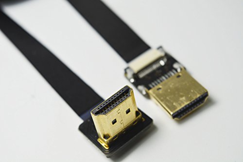 Neue schwarze FPV HDMI Kabel Standard-Schnittstelle zu Standard-Schnittstelle 90 Grad für RED BMCC FS7 C300 80CM - 5