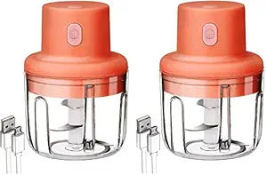 SESI ELECTRIC MINI GARLIC CHOPPER PORTABLE BLENDER FOR GINGER ,PEPPER & WALNUT GRINDER WIRELESS CHOPPER MACHINE -250 ML. (PINK)