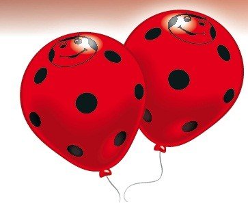 amscan Luftballon Happy Beetles rund rot 8 Stück