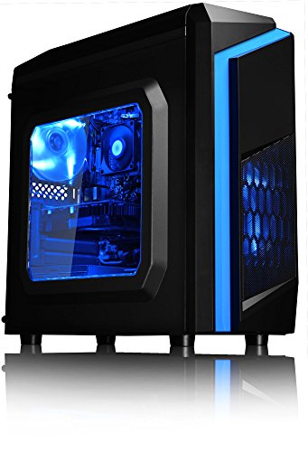 VIBOX Killstreak GS730-13 Gaming PC – 4,2GHz Intel i7 Quad Core CPU, GT 730 GPU, preiswerte, Familien, Desktop Gamer Computer mit Spielgutschein, Blau Innenbeleuchtung, lebenslange Garantie* (3,6GHz (4,2GHz Turbo) Superschneller Intel i7 7700 Kabylake Quad 4-Core Prozessor CPU, Nvidia GeForce GT 730 2GB Grafikkarte GPU, 16GB DDR4 2133MHz RAM, 1TB (1000GB) SATA III HDD 7200rpm Festplatte, 400W 85+ Netzteil, CIT F3 Blau Gaming Geh§use, Intel B250 LGA1151 Mainboard, Ohne Windows Betriebssystem) - 3