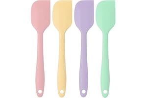 YENLK 4 Pieces Silicone Spatula, Heat Resistant Rubber Spatulas, Non-Stick Baking Spatula Silicone Kitchen Utensils for Cooking, Baking and Mixing