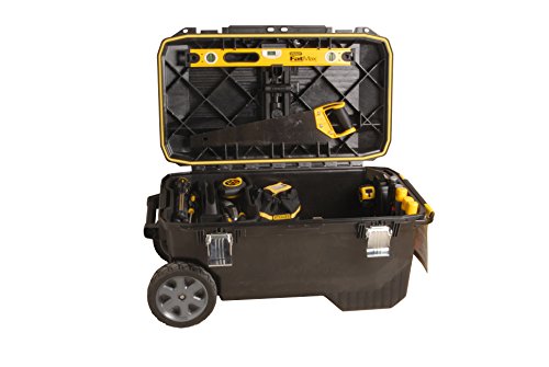 Stanley FatMax Mobile Montagebox „Structural Foam“, 113 Liter Ladevolumen, Schwerlasträder, Metallschließen, 1-94-850 - 3